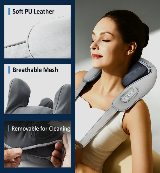 "CHEV Neck & Shoulder Massager - Deep Kneading with Heat Therapy"