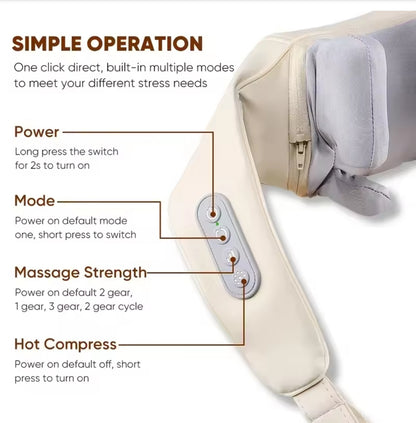 "CHEV Neck & Shoulder Massager - Deep Kneading with Heat Therapy"